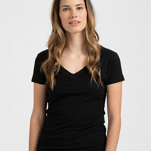 Women's Fine Jersey V-Neck T-Shirt Thumbnail